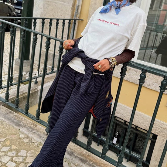 Young Ideas/Henmores - Arden Pinstripe Trousers - Navy - 8