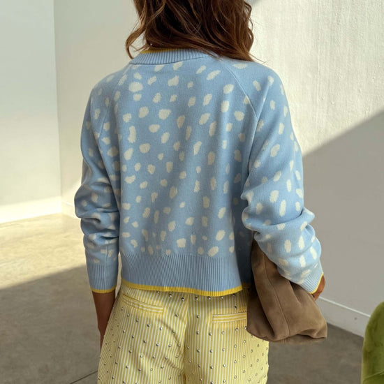 Young Ideas & Henmores -Cheryl Fawn Cardigan -Light Blue -S