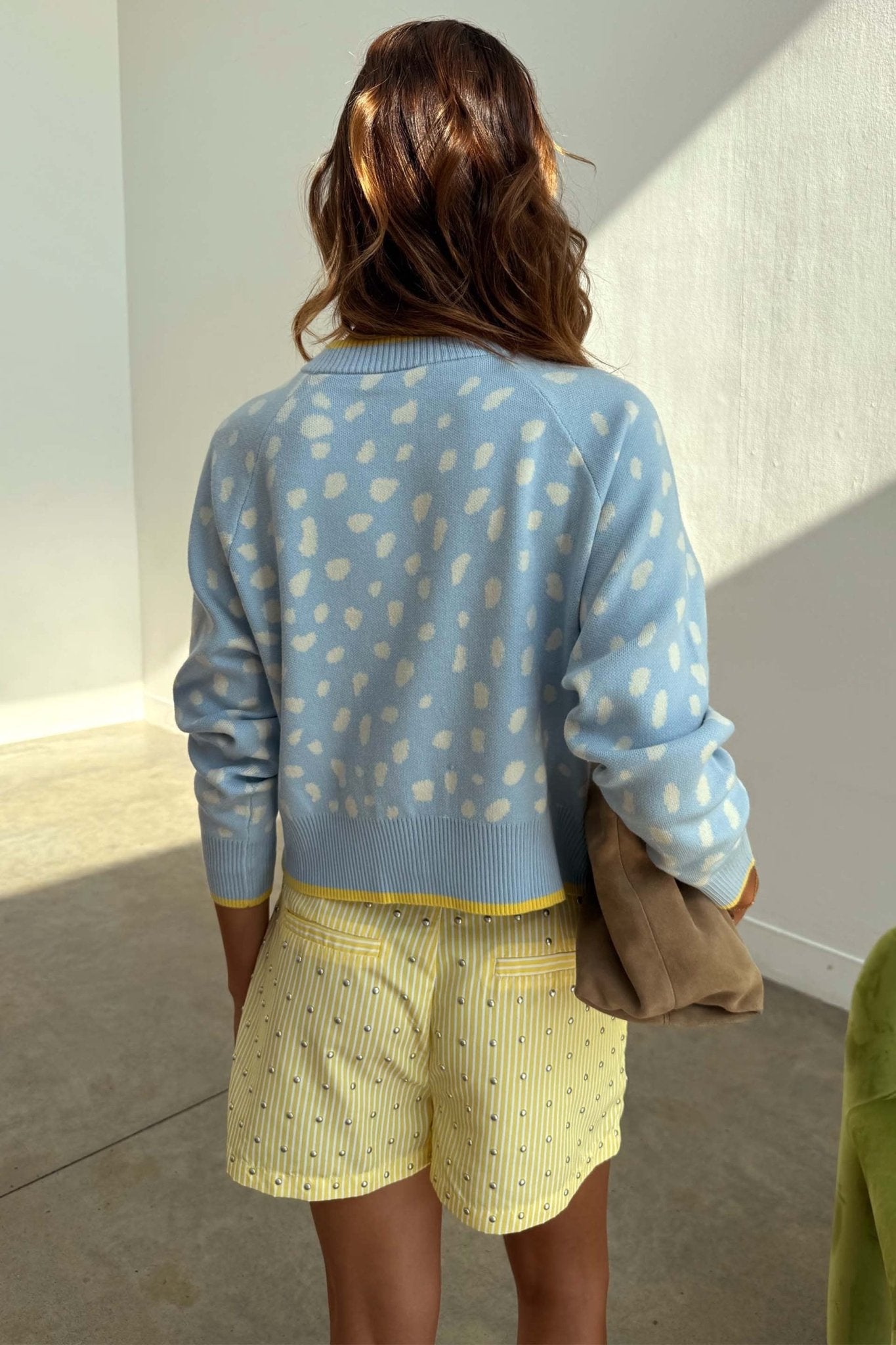 Young Ideas & Henmores -Cheryl Fawn Cardigan -Light Blue -S