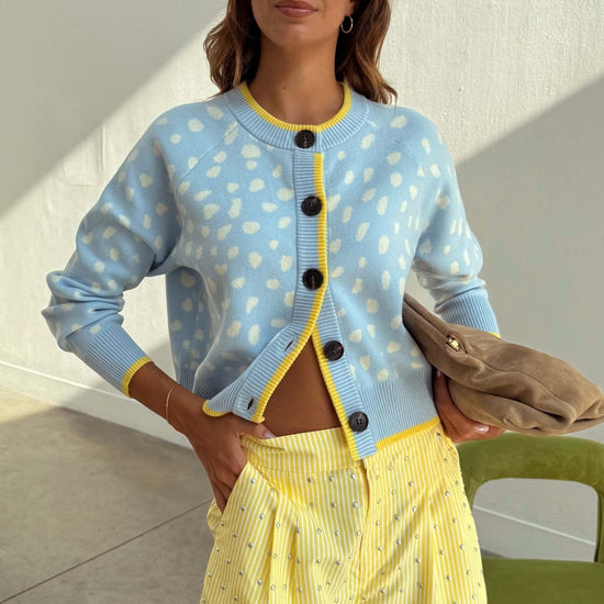 Young Ideas & Henmores -Cheryl Fawn Cardigan -Light Blue -S