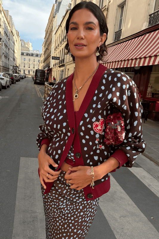 Young Ideas & Henmores -Deer Cardigan -Chocolate -XS