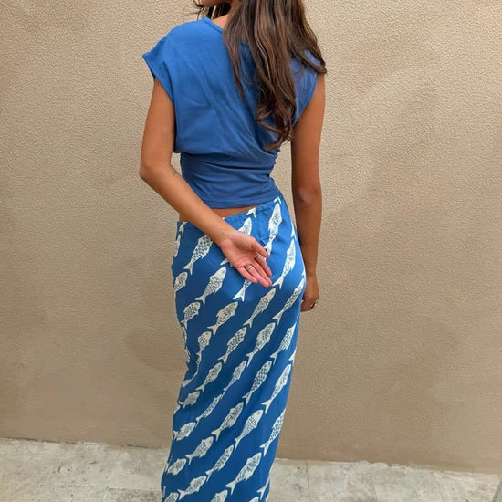 Young Ideas & Henmores - Dorris Marina Skirt - Blue - 8