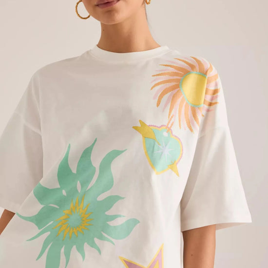 Young Ideas & Henmores - Dreamer T-Shirt - White Multi - XS