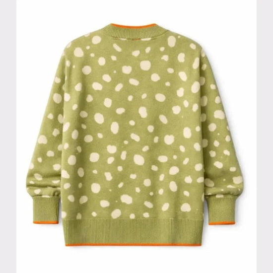 Young Ideas/Henmores - Fawn Jacquard Cardigan - Olive - XS