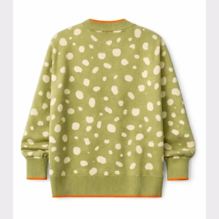 Young Ideas/Henmores - Fawn Jacquard Cardigan - Olive - XS
