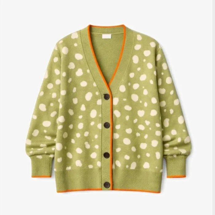 Young Ideas/Henmores - Fawn Jacquard Cardigan - Olive - XS