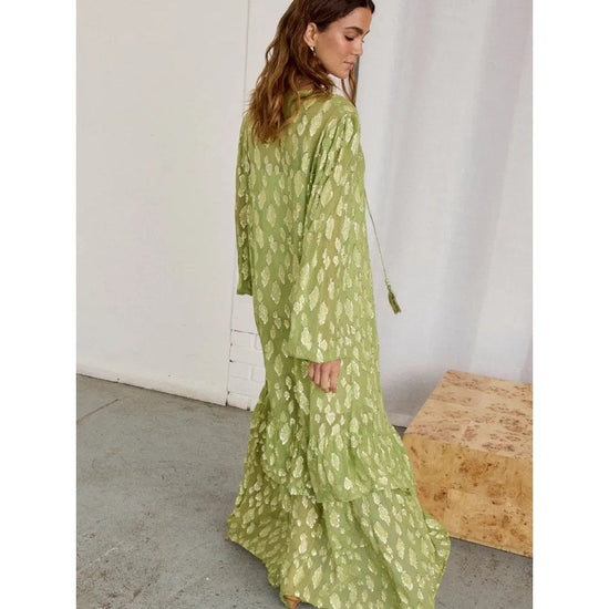 Young Ideas/Henmores - Harmony Gold Fleck Dress - Green - 8