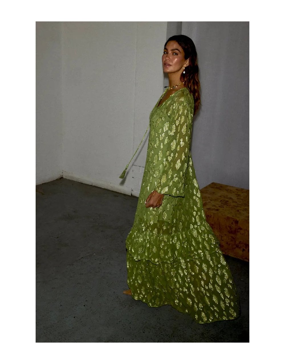 Young Ideas/Henmores - Harmony Gold Fleck Dress - Green - 8