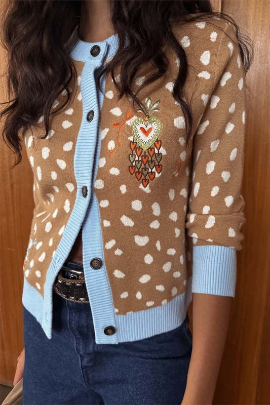 Young Ideas & Henmores - Hollie Deer Cardigan - Tan - XS