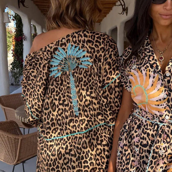 Young Ideas/Henmores - Leopard Whipstitch Kimono - Leopard - S