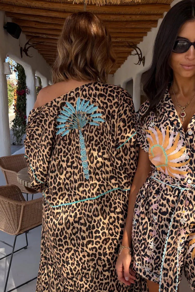 Young Ideas/Henmores - Leopard Whipstitch Kimono - Leopard - S