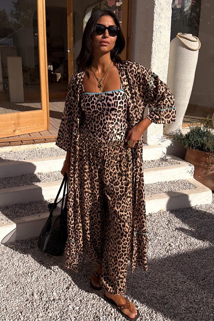 Young Ideas/Henmores - Leopard Whipstitch Kimono - Leopard - S