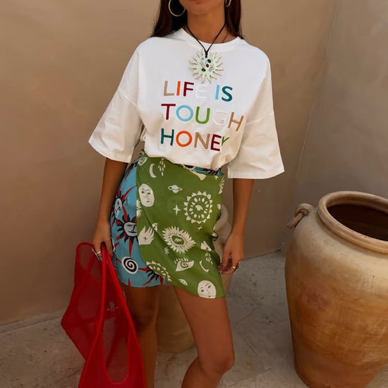 Young Ideas & Henmores - Life Is Tough T-Shirt - White - XS