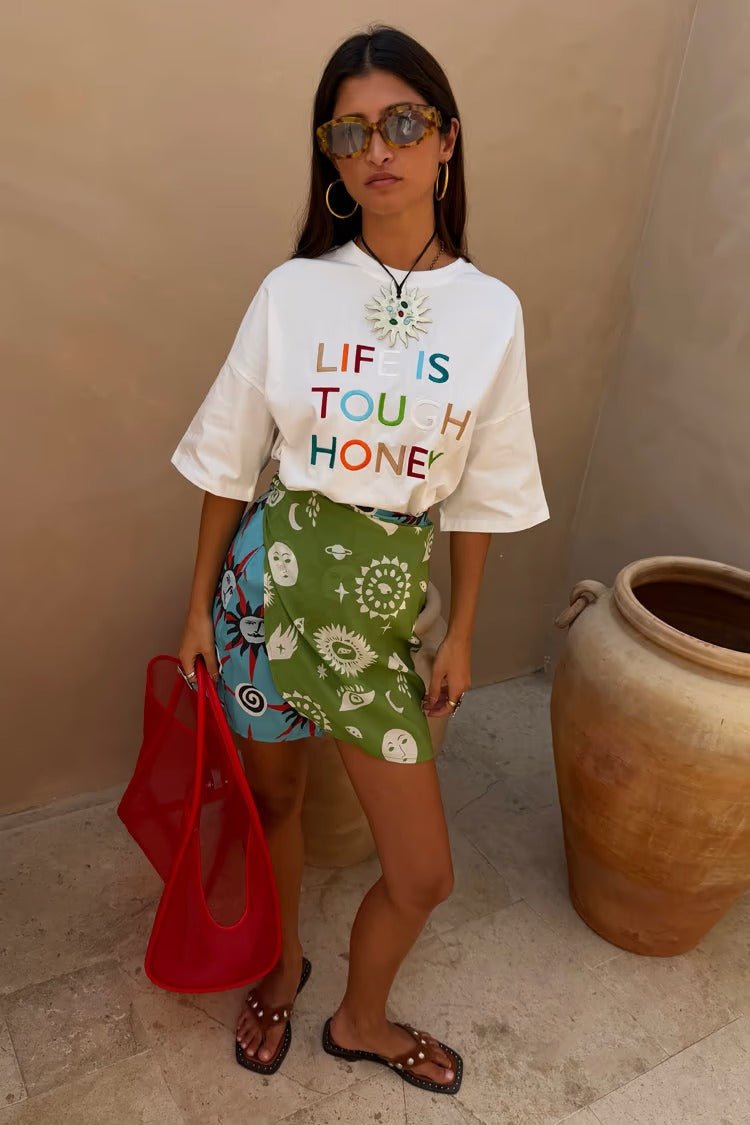 Young Ideas & Henmores - Life Is Tough T-Shirt - White - XS