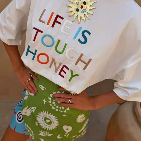 Young Ideas & Henmores - Life Is Tough T-Shirt - White - XS