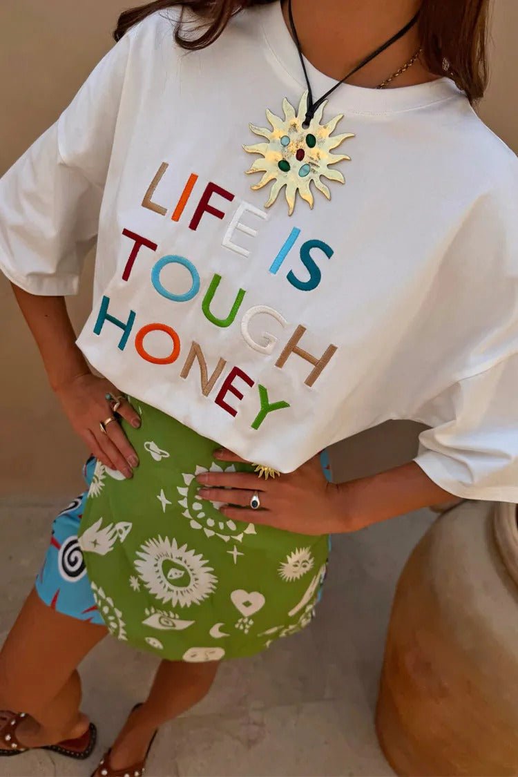 Young Ideas & Henmores - Life Is Tough T-Shirt - White - XS