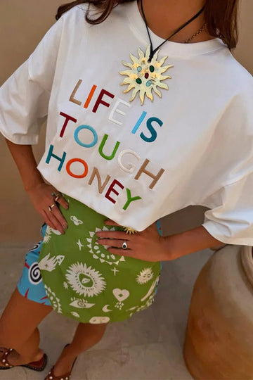 Young Ideas & Henmores - Life Is Tough T-Shirt - White - XS