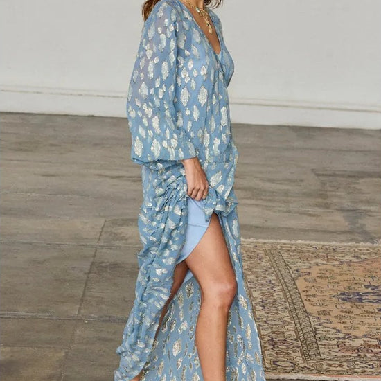 Young Ideas/Henmores - Lottie Wrap Dress - Blue - 8