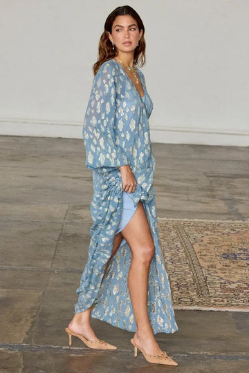 Young Ideas/Henmores - Lottie Wrap Dress - Blue - 8