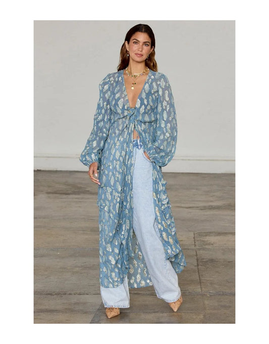 Young Ideas/Henmores - Lottie Wrap Dress - Blue - 8