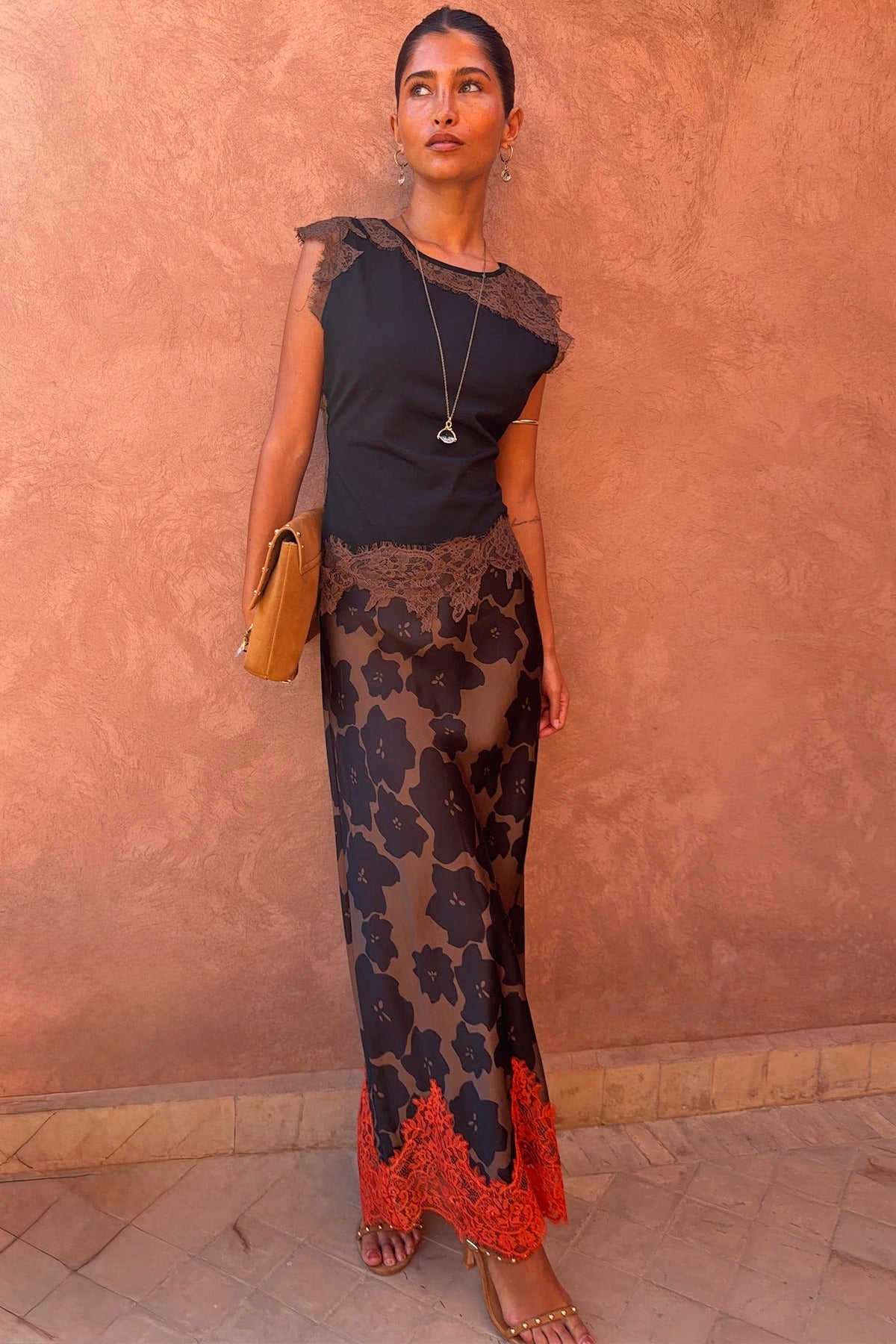 Young Ideas & Henmores -Maeva Jaden Floral Skirt -Brown -8