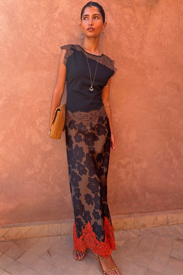 Young Ideas & Henmores -Maeva Jaden Floral Skirt -Brown -8