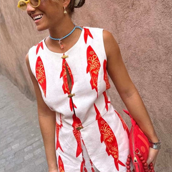 Young Ideas/Henmores - Marina Sol Waistcoat - White - 8