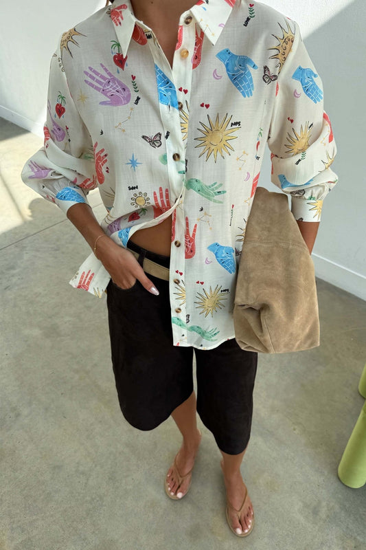 Young Ideas & Henmores -Marley Celestial Shirt -Cream Multi -6