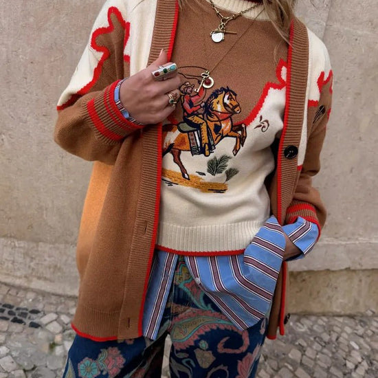 Young Ideas/Henmores - Martha Cowgirl Cardigan - Brown - XS