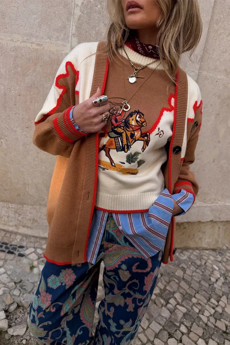 Young Ideas/Henmores - Martha Cowgirl Cardigan - Brown - XS