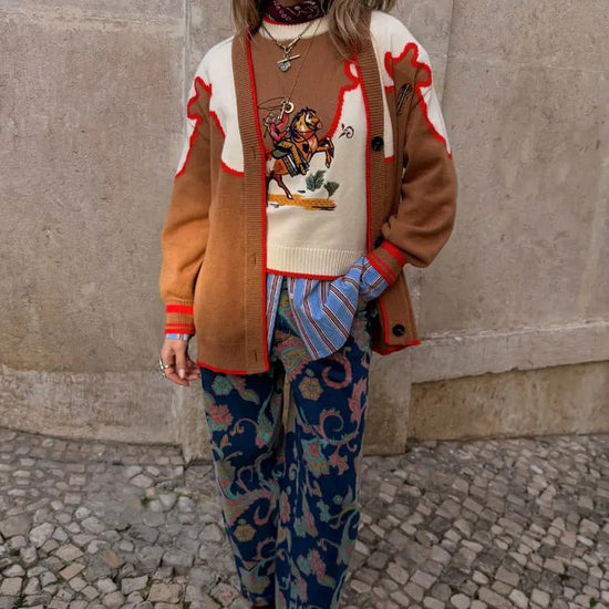 Young Ideas/Henmores - Martha Cowgirl Cardigan - Brown - XS