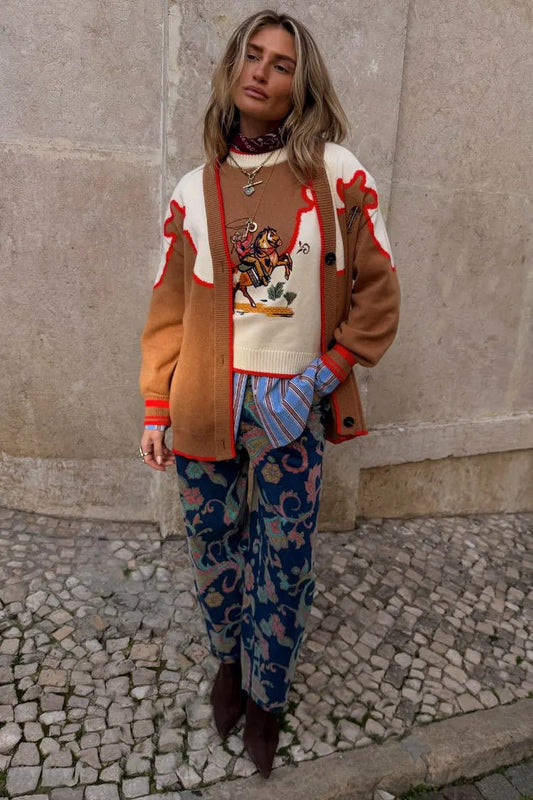 Young Ideas/Henmores - Martha Cowgirl Cardigan - Brown - XS