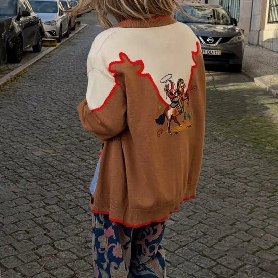 Young Ideas/Henmores - Martha Cowgirl Cardigan - Brown - XS