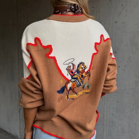 Young Ideas/Henmores - Martha Cowgirl Cardigan - Brown - XS