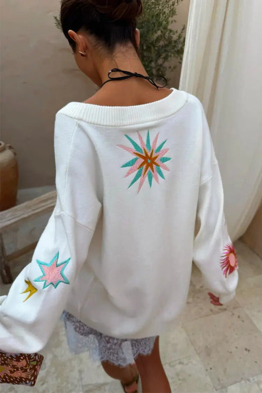 Young Ideas & Henmores - Martha Dreamer Cardigan - Cream Multi - XS