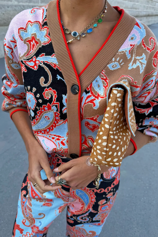 Young Ideas & Henmores -Martha Paisley Cardigan -Multi -XS