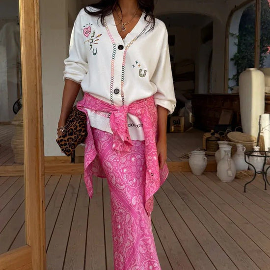 Young Ideas/Henmores - Martha Western Cardigan - Cream - XS