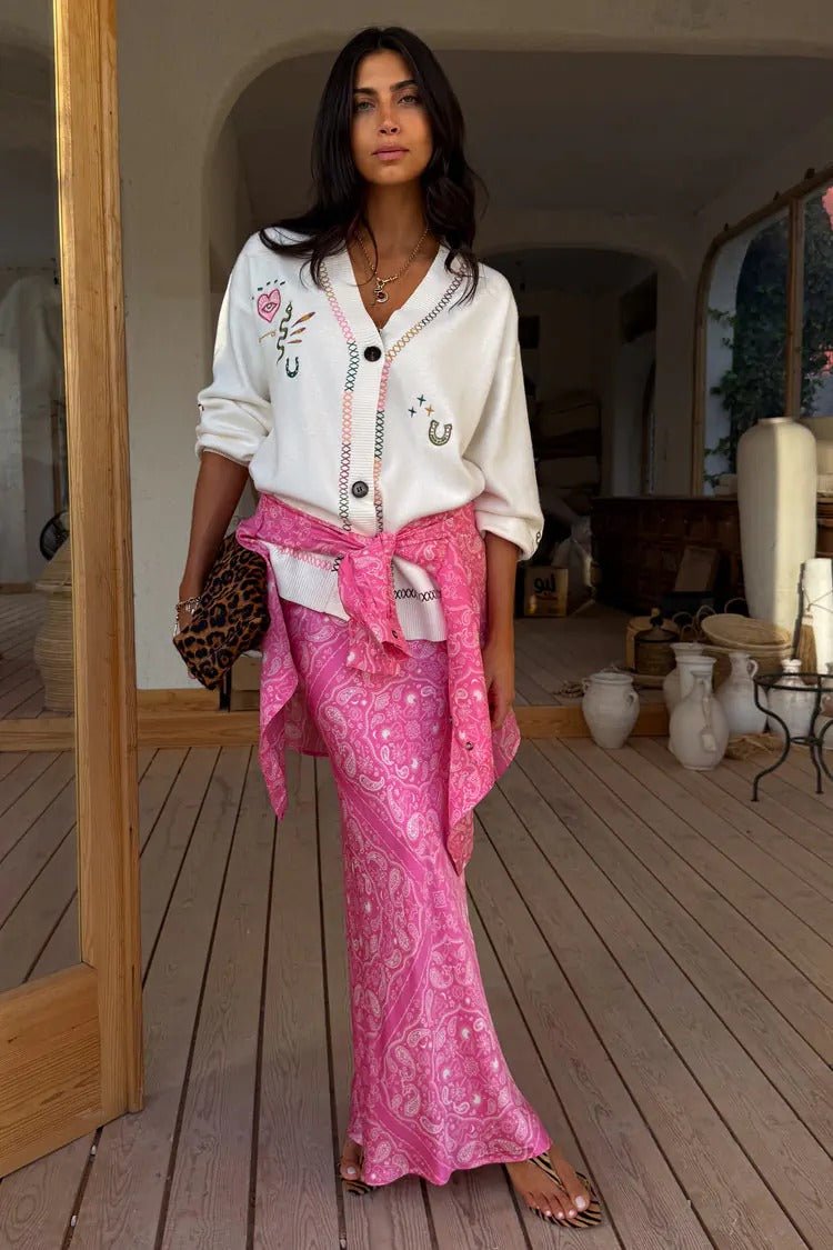 Young Ideas/Henmores - Martha Western Cardigan - Cream - XS