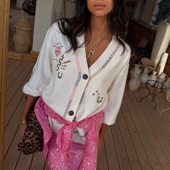 Young Ideas/Henmores - Martha Western Cardigan - Cream - XS