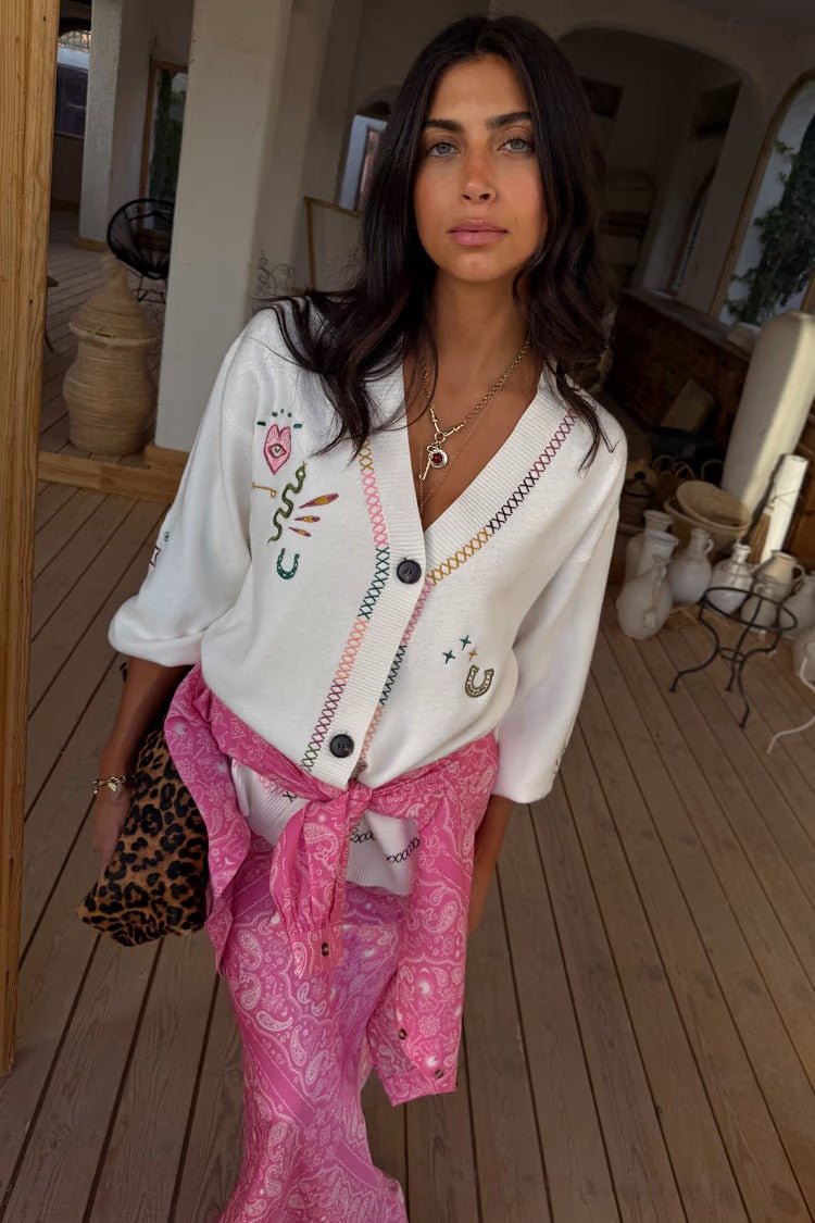 Young Ideas/Henmores - Martha Western Cardigan - Cream - XS