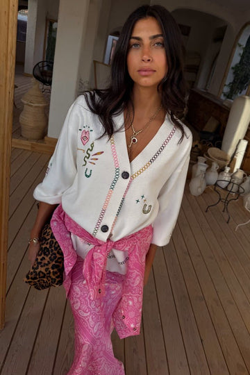 Young Ideas/Henmores - Martha Western Cardigan - Cream - XS