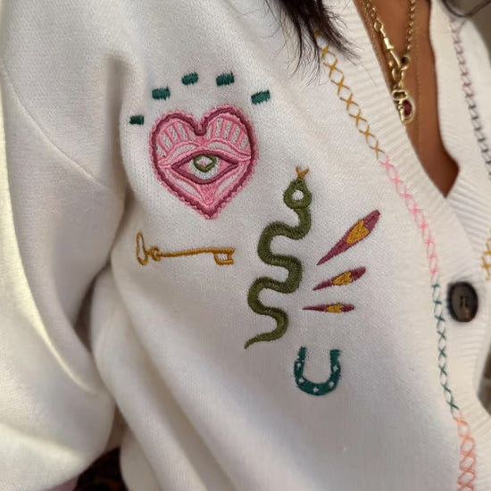 Young Ideas/Henmores - Martha Western Cardigan - Cream - XS