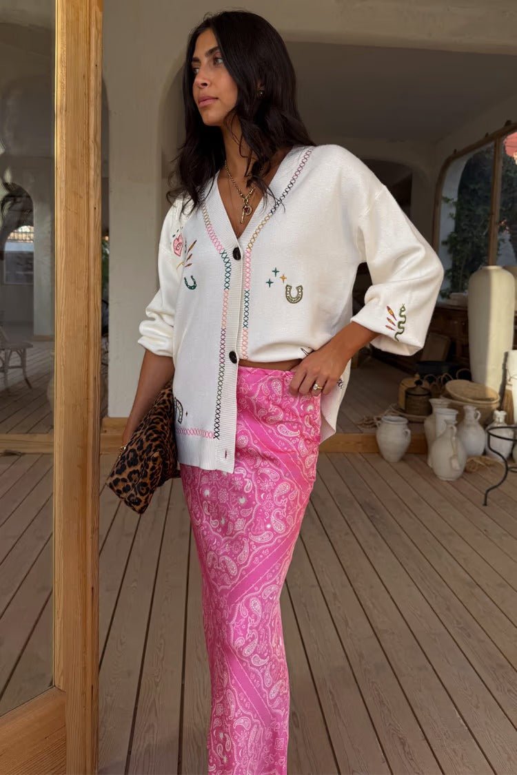 Young Ideas/Henmores - Martha Western Cardigan - Cream - XS