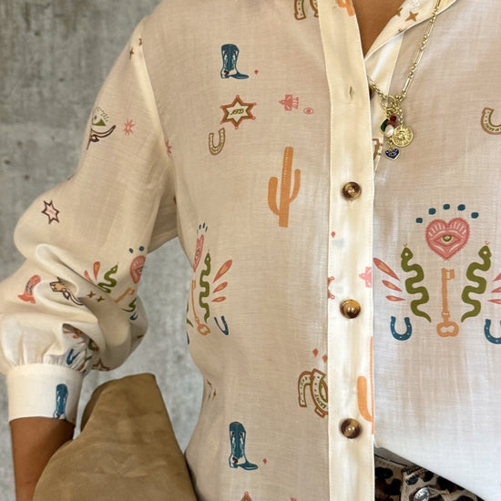 Young Ideas/Henmores - Miley Western Icon Shirt - Cream - 6