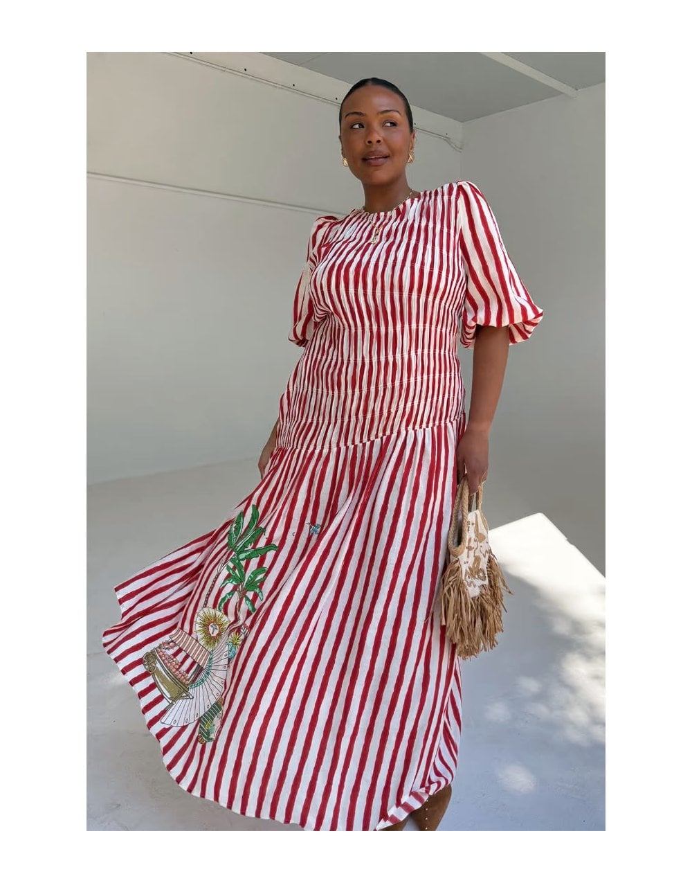 Young Ideas/Henmores - Nara Stripe Dress - red - 8