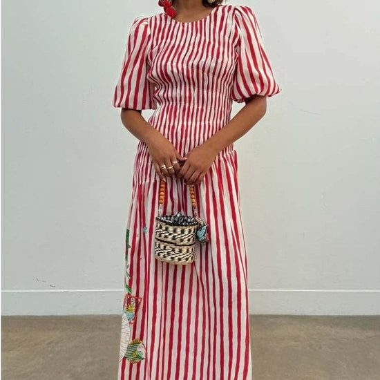 Young Ideas/Henmores - Nara Stripe Dress - red - 8