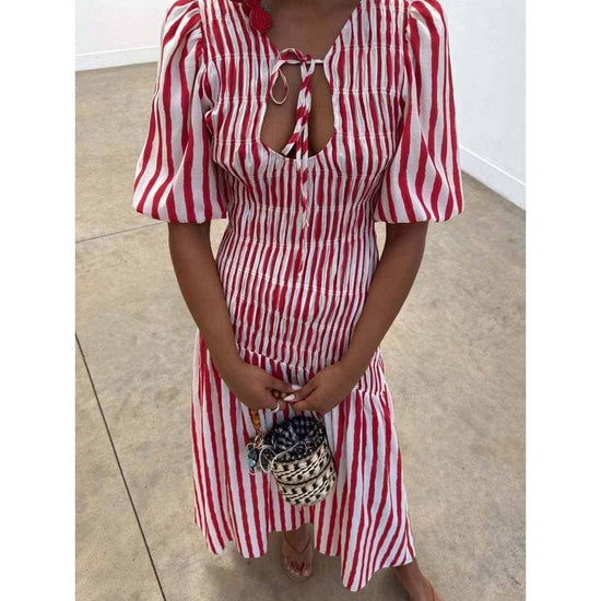 Young Ideas/Henmores - Nara Stripe Dress - red - 8