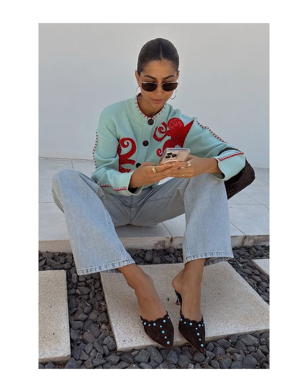 Young Ideas/Henmores - Octopus Cardigan - Light Blue - S