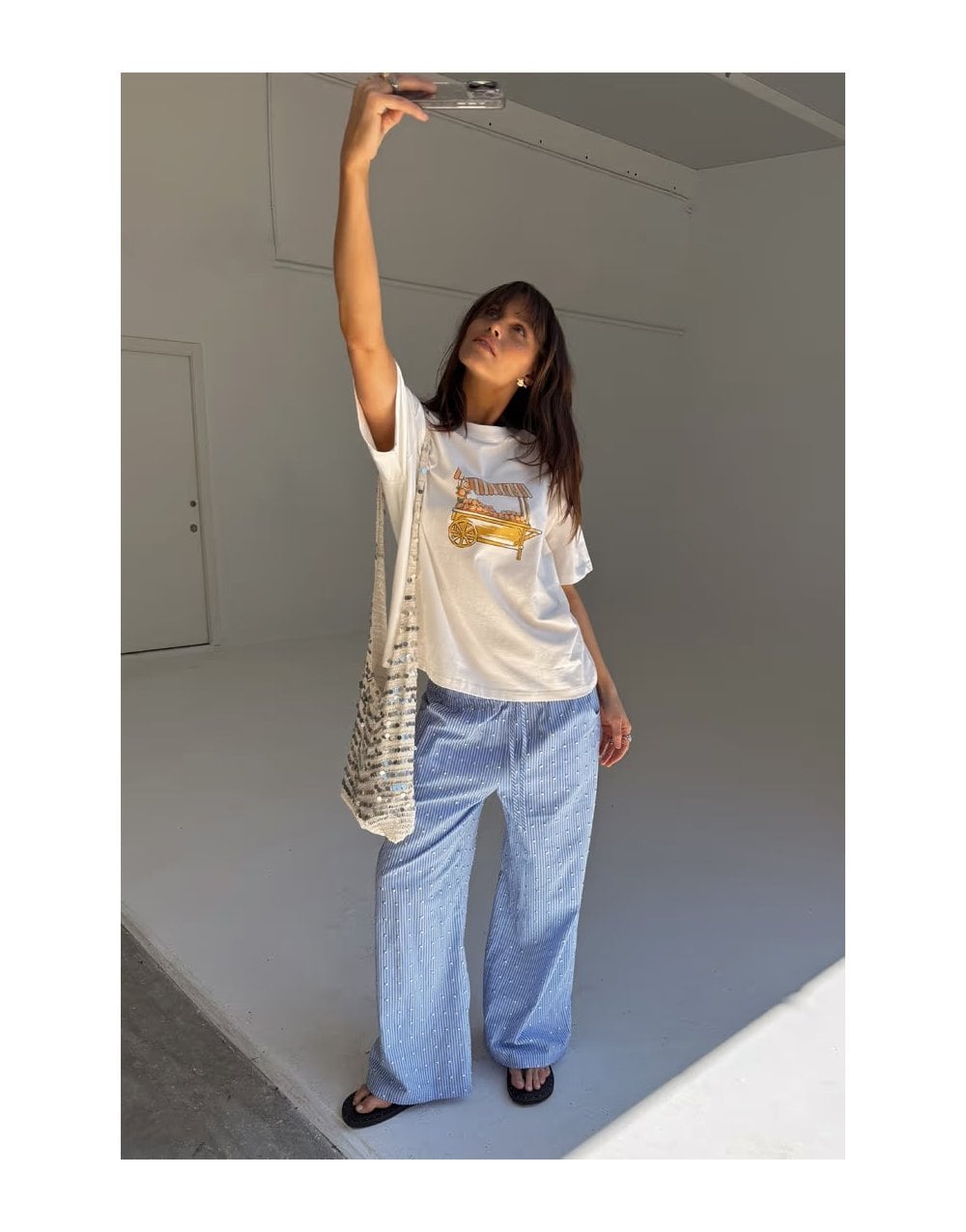 Young Ideas/Henmores - Orange Cart T-Shirt - White - XS