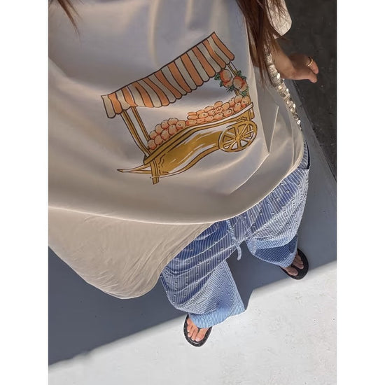 Young Ideas/Henmores - Orange Cart T-Shirt - White - XS